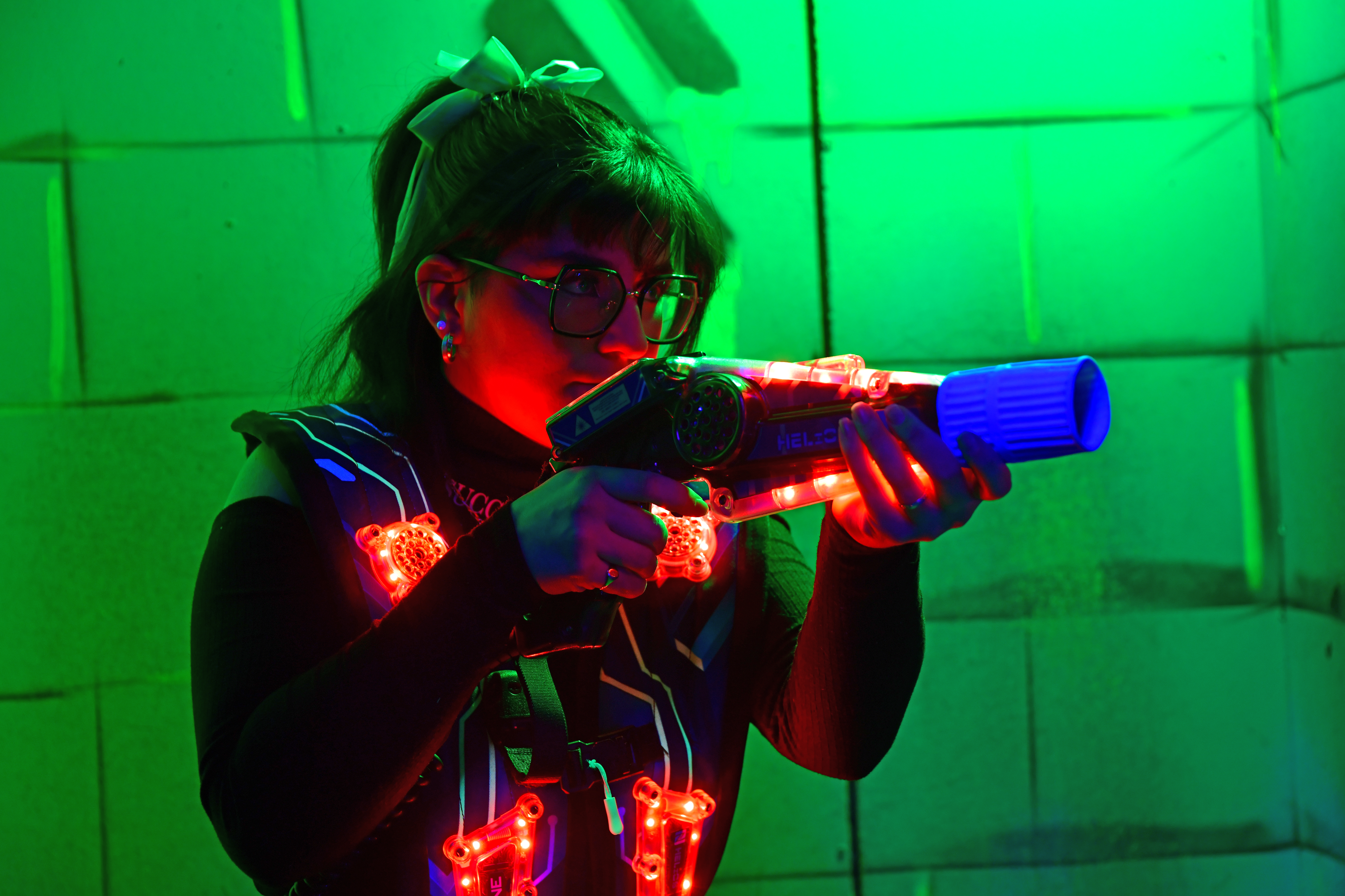 Joueur solo au Laser Game Gap