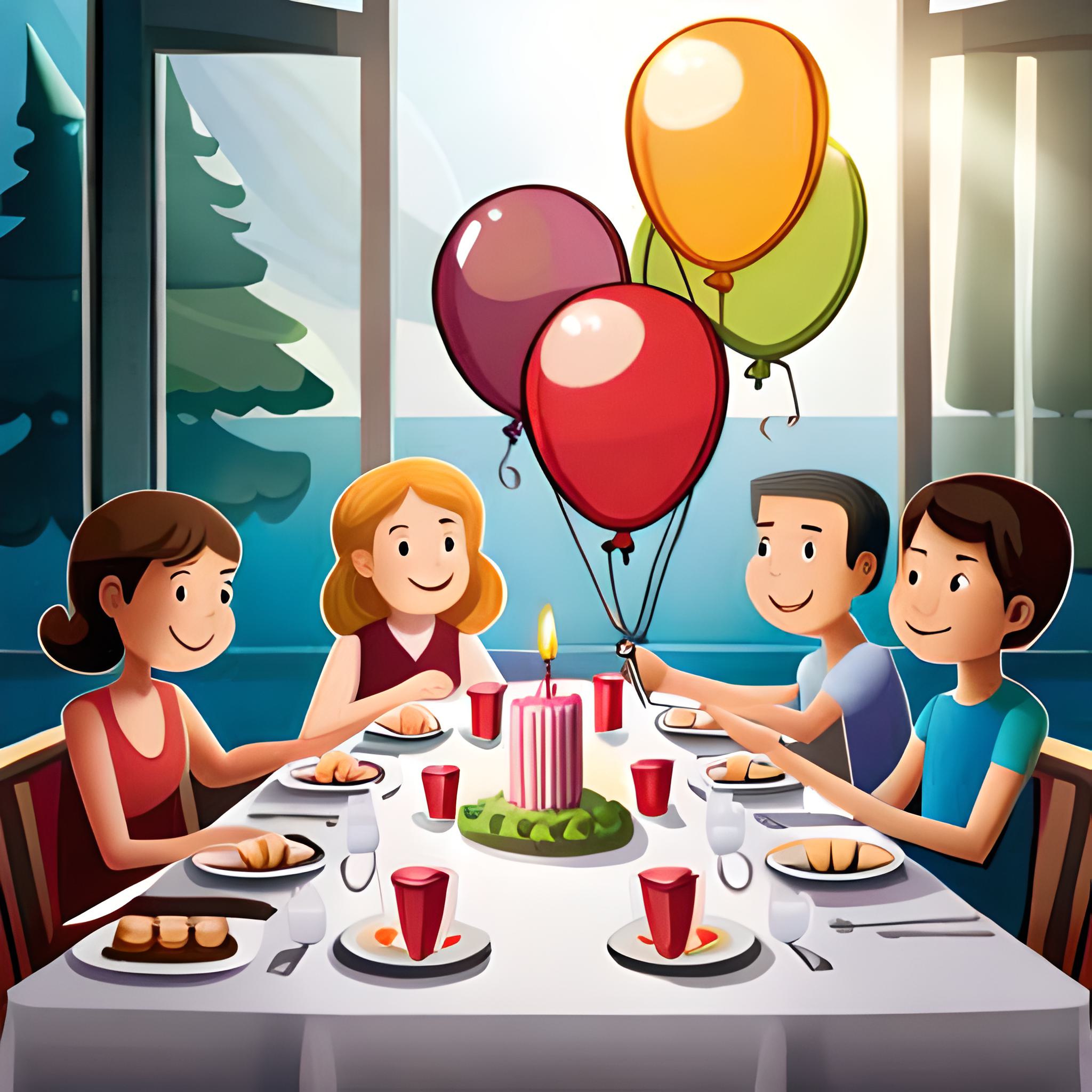des enfants autour d'une table d'anniversaire